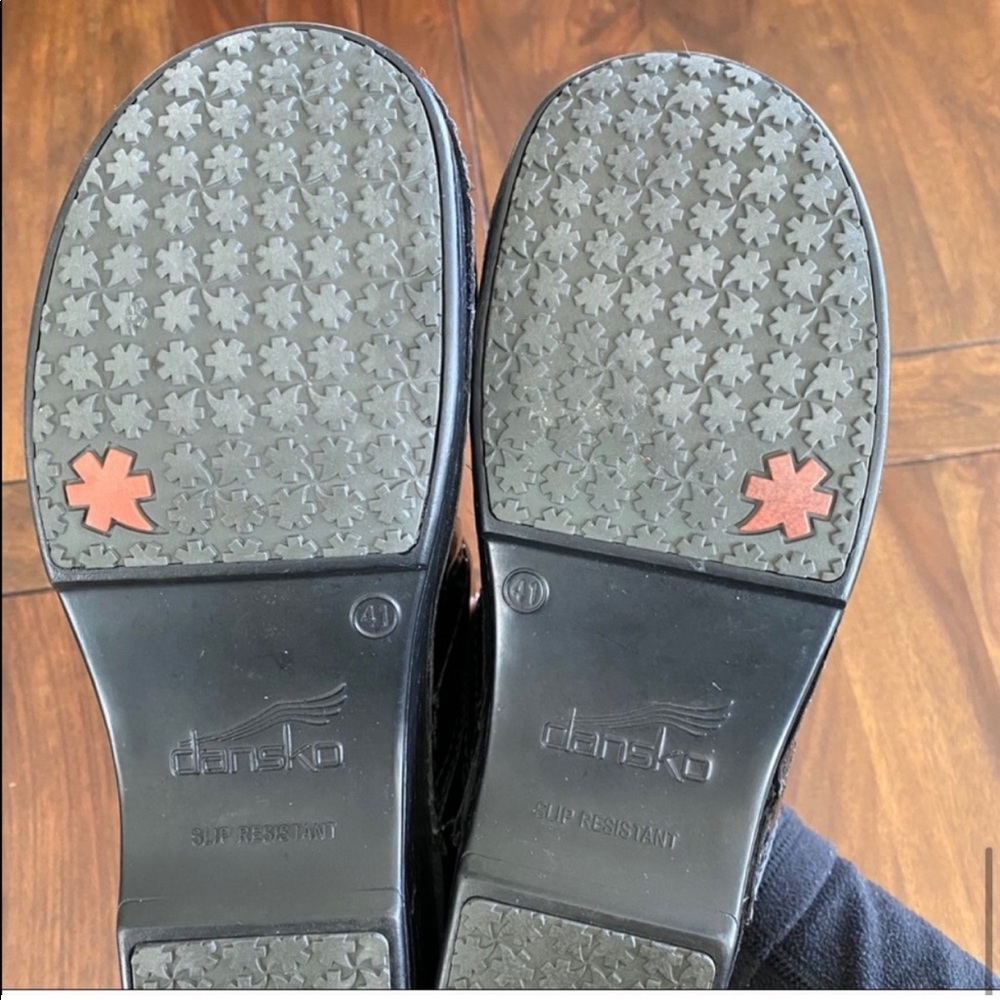 Dansko Striped Leather Clogs 41 - Picture 8 of 10